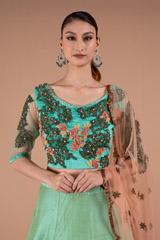Aqua Peach LehengaDSC01285