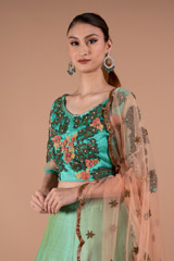 Aqua Peach LehengaDSC01288