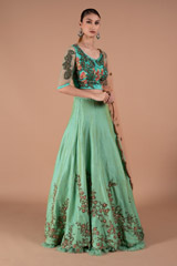 Aqua Peach LehengaDSC01290