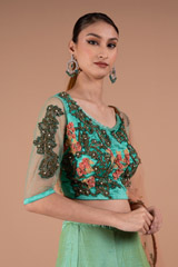 Aqua Peach LehengaDSC01291