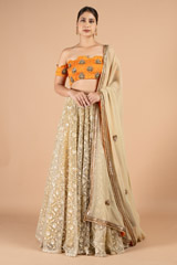 Orange  Beige LehengaDSC01327