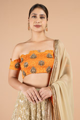 Orange  Beige LehengaDSC01328