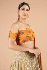 Orange  Beige LehengaDSC01329
