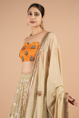 Orange  Beige LehengaDSC01331