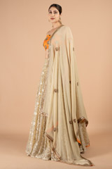 Orange  Beige LehengaDSC01334