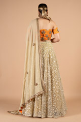 Orange  Beige LehengaDSC01336