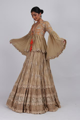 Beige Lehenga With Peplum TopIMG_2014