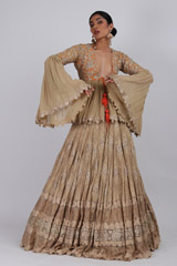 Beige Lehenga With Peplum TopIMG_2033
