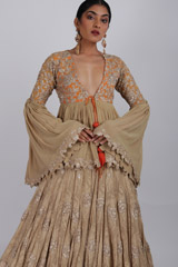 Beige Lehenga With Peplum TopIMG_2046