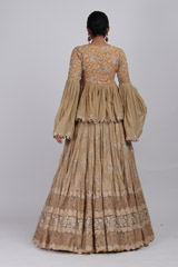 Beige Lehenga With Peplum TopIMG_2073