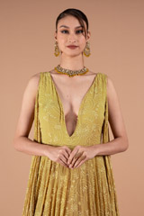 Tail Sleeves Beige AnarkaliDSC01567