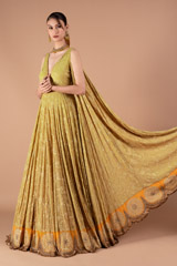 Tail Sleeves Beige AnarkaliDSC01576