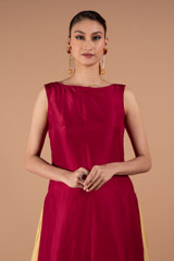 Beige Skirt with Maroon TunicDSC01442