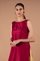 Beige Skirt with Maroon TunicDSC01444
