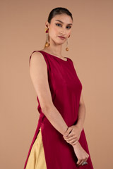 Beige Skirt with Maroon TunicDSC01448
