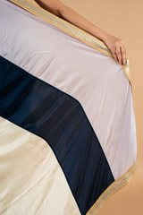 Offwhite Blue Stripe SareeDSC04115