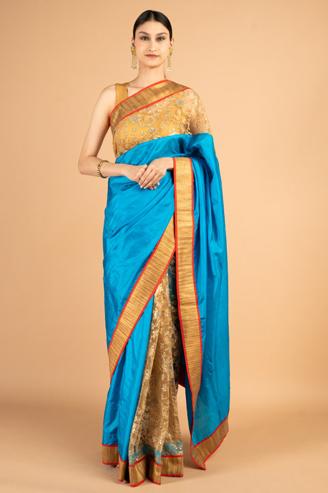 Geometric Net Panel Saree