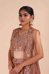 Peach Embellished Top Bottom SetIMG_6874