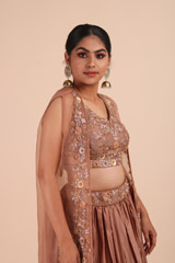 Peach Embellished Top Bottom SetIMG_6879