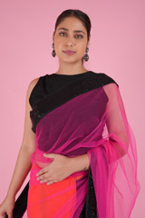 Pink & Black SareeDSC09614