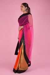 Pink & Black SareeDSC09615