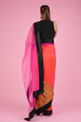 Pink & Black SareeDSC09618