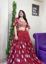 Red Embroidered Jacket Lehenga15