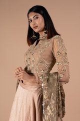 Peach Lehenga With Printed DupattaDSC08678