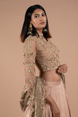 Peach Lehenga With Printed DupattaDSC08683