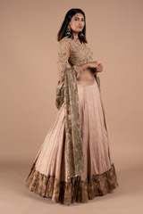 Peach Lehenga With Printed DupattaDSC08684