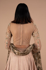 Peach Lehenga With Printed DupattaDSC08690