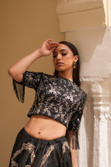 Black Embellished Top Bottom SetDSC06180