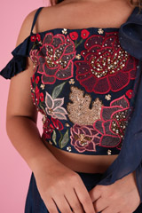 Blue Lehenga With Ruffled DupattaDSC08091