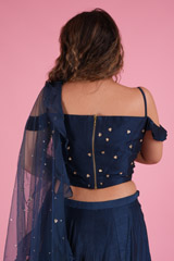 Blue Lehenga With Ruffled DupattaDSC08102