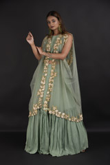 Green Embellished Lehenga Set4238_video