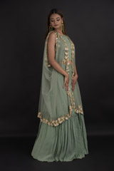 Green Embellished Lehenga Set_DTR0105