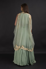 Green Embellished Lehenga Set_DTR0112