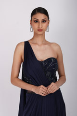 Navy Blue Embellished GownIMG_9486