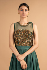 Bottle Green Silk GownDSC00024