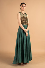 Bottle Green Silk GownDSC00027