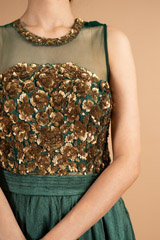 Bottle Green Silk GownDSC00029