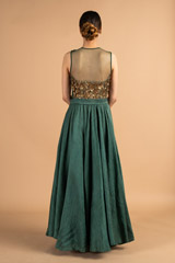 Bottle Green Silk GownDSC00034