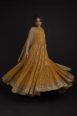 Orange Temple Pleated Anarkali425_video