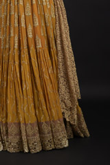 Orange Temple Pleated Anarkali_DTR9280