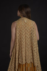 Orange Temple Pleated Anarkali_DTR9289