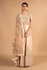 Beige Chanderi  Anarkali