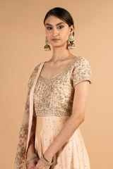 Beige Chanderi  AnarkaliDSC00017