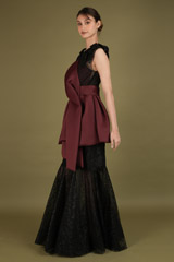 Maroon And Black  Chantilly Lace GownDSC02377