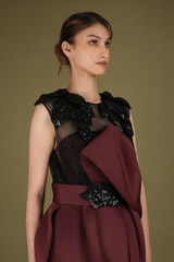 Maroon And Black  Chantilly Lace GownDSC02381