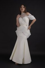 Off White Cowl Bridal Gown_DTR9020